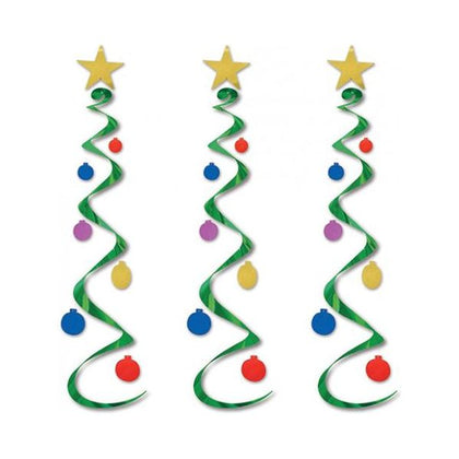 Festive Holiday Tree Whirls Décor - Vibrant Multi-Color Delights by Beistle