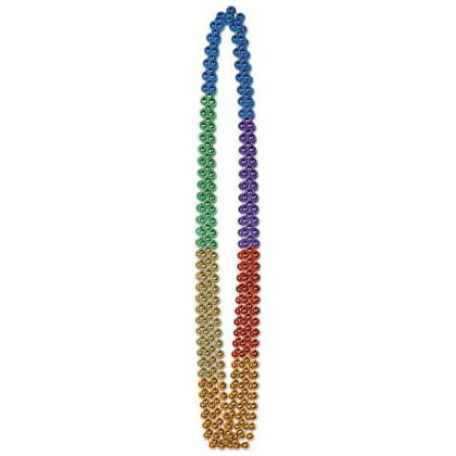 Beistle Rainbow Beads Pack of 6 - Vibrant Pride Accessories for Festive Celebrations