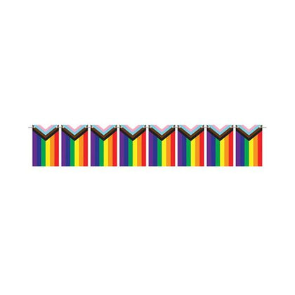 Beistle Pride Flag Pennant Streamer - Vibrant Rainbow Pride Decoration for Celebrations and Events