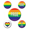 Beistle Rainbow Rainbow Party Buttons - Set of 5 Pride Party Buttons with Assorted Designs - Adult Naughty Store