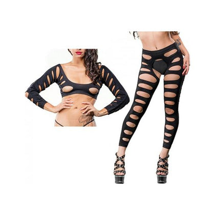 Beverly Hills Naughty Girl Crotchless Leggings BH-CL01 Women's Intimate Pleasure Black O/S