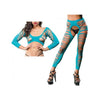 Beverly Hills Naughty Girl Crotchless Side Straps Leggings - Sensual Turquoise O/s - Adult Naughty Store