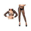 Beverly Hills Naughty Girl Crotchless Front Mesh & Side Design Leggings Black O/s - Adult Naughty Store