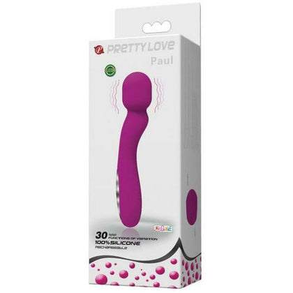 Pretty Love Paul USB Rechargeable Wand Fuchsia - Powerful Vibrating Wand for Intense Pleasure - Adult Naughty Store