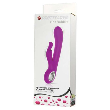 Pretty Love Hot Rabbit - 7 Function Fuchsia: Powerful Silicone Rechargeable Rabbit Vibrator for Women - Intense Pleasure, 7 Vibration Modes, Memory Function - Model PL-HR-7F - Adult Naughty Store