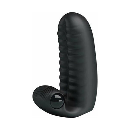 Pretty Love Abbott PL-DFS-001 Black Silicone Double Finger Sleeve Vibrator - Unisex Pleasure Toy for Enhanced Foreplay Experience