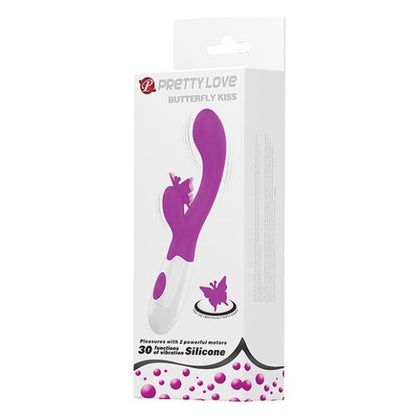 Pretty Love Butterfly Kiss Rabbit Vibrator - Model PTY-789 - Women's Dual Stimulation Toy for Vagina and Clitoris - Fuchsia