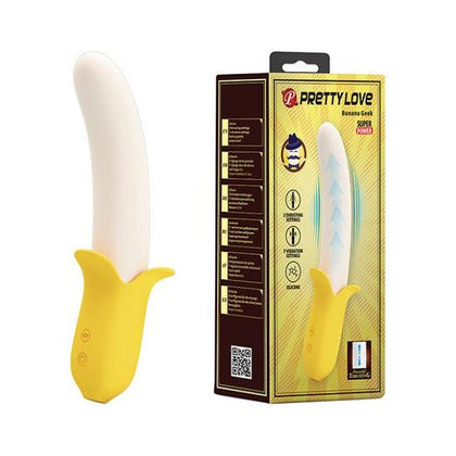 Pretty Love Banana Geek Thrusting Vibrator - Model BG-3001 - Dual Stimulation for Women - Clitoral and Vaginal Pleasure - Yellow