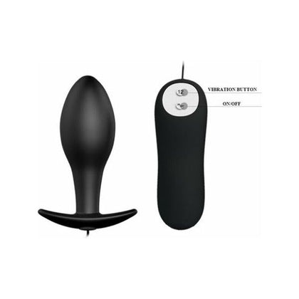 Pretty Love Vibrating Bulb Shaped Butt Plug - Model PL-VPB01 - Unisex Anal Pleasure - Black - Adult Naughty Store