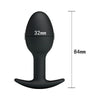 Pretty Love PL-001 Silicone Anal Plug with Ball - Black - Unisex Anal Stimulation Toy - Adult Naughty Store