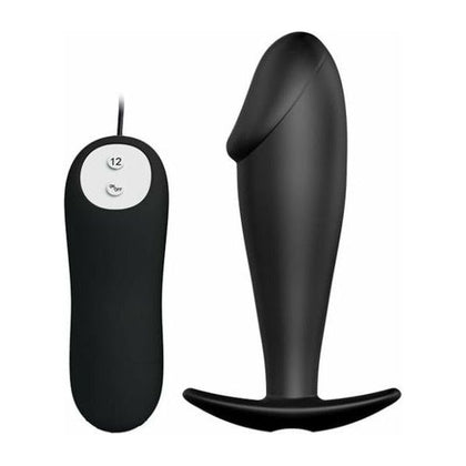 Pretty Love Vibrating Penis Shaped Butt Plug - Model PL-001 - Unisex Anal Pleasure - Black - Adult Naughty Store