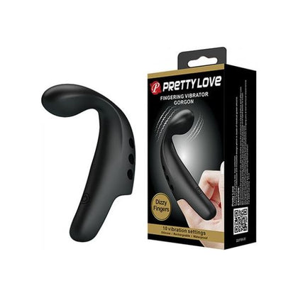Prettylove Gorgon Finger Vibrator - Powerful Rechargeable Silicone Finger Vibe for Couples and Solo Pleasure (Black)