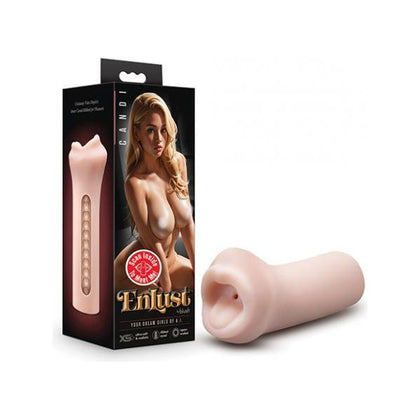 Blush Enlust Mouth Stroker - Candi: Premium Male AI Partner Pleasure Toy, Model M-7700, Designed for Sensual Mouth & Throat Stimulation, Luxurious Candy Pink