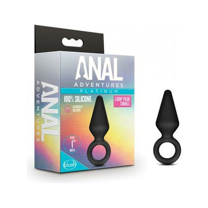 Blush Anal Adventures Platinum Silicone Loop Plug - Small Black: A Sensational Anal Pleasure Experience for All Genders
