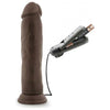 Dr. Skin Throb 9.5 Inches Vibrating Cock Suction Cup - Brown, Ultimate Pleasure for Him and Her - Adult Naughty Store