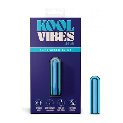 Introducing the Blush Kool Vibes Mini Rechargeable Bullet in Blueberry: A Compact Clitoral Stimulator with 10 Vibration Modes - Perfect for Euphoric Pleasure! - Adult Naughty Store