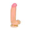 Blush Novelties The Pizza Boy Dildo Suction Cup Beige - Realistic Curved Shaft Pleasure Toy for Him and Her - Adult Naughty Store