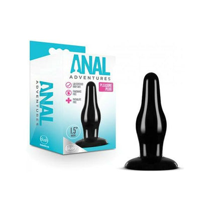 Blush Anal Adventures Pleasure Plug AP-101 - Unisex Anal Toy for Intense Stimulation - Black - Adult Naughty Store