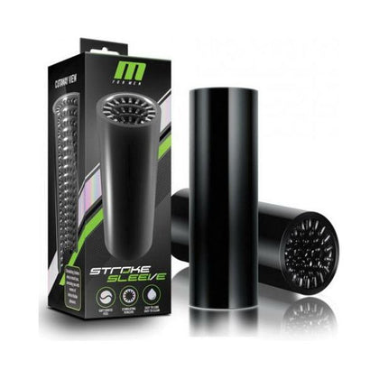 Introducing the Luxurious M For Men Stroke Sleeve Black: The Ultimate Pleasure Enhancer for Men