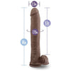 Au Naturel Daddy 14 inches Realistic Dual Density Dildo with Suction Cup - Brown