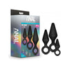 Blush Anal Adventures Platinum Silicone Loop Plug Kit - Black - Adult Naughty Store