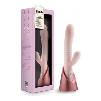Introducing the Luxe Blush Fraya Rabbit Rechargeable Vibrator - Model P20, a Stylish Dual Stimulation Sex Toy for Women in Pink