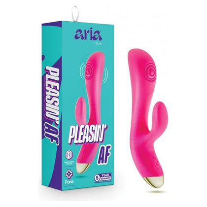 Aria Pleasin' AF Silicone Rechargeable Vibrating Rabbit - Model P-1001 - Women's Dual Pleasure Toy - Fuchsia - Adult Naughty Store