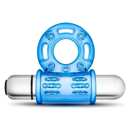 Blush Stay Hard 10 Function Vibrating Bull Ring Blue - Ultimate Pleasure for Him and Her