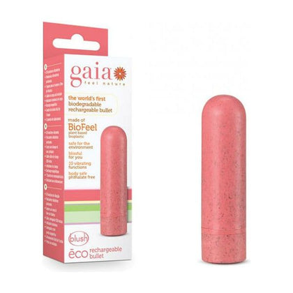 Gaia Eco Rechargeable Bullet Vibrator - Model GEB-01 - Unisex - Clitoral Stimulation - Coral