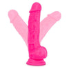 Neo 7.5 inches Dual Density Cock with Balls - Realistic Neon Pink Dildo for Intense Pleasure - Adult Naughty Store