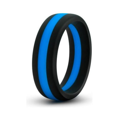 Performance Silicone Go Pro Cock Ring - Model X1 - Male - Enhance Your Pleasure with Comfort and Style - Black/Blue - Adult Naughty Store