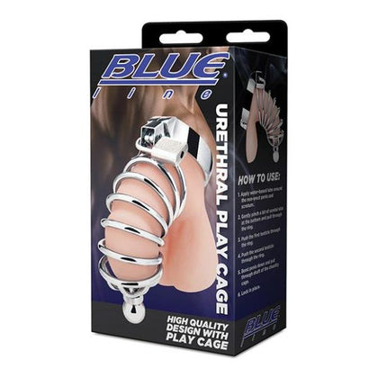 Blue Line Urethral Play Cage - Silver