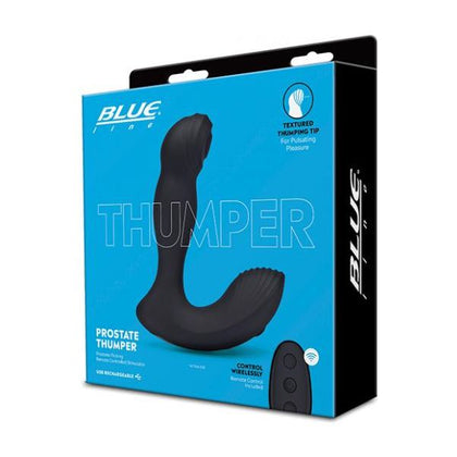 Blue Line Thumper Prostate Massager W-remote - Black - Adult Naughty Store