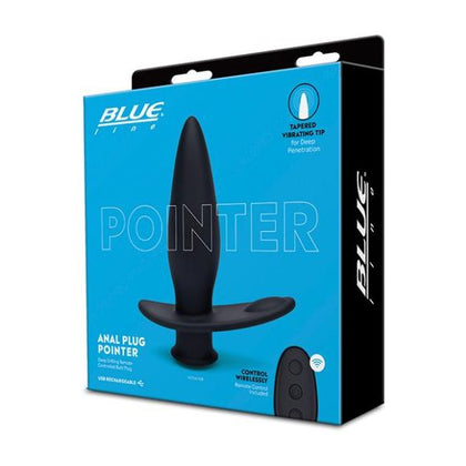 Blue Line Pointer W-remote Vibrating Anal Plug - Black - Adult Naughty Store