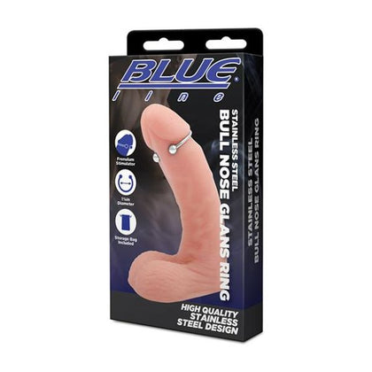 Blue Line Stainless Steel Bull Nose Glans Ring Model BL-7116 for Men, Enhancing Penis Pleasure, Snug Fit, Silver