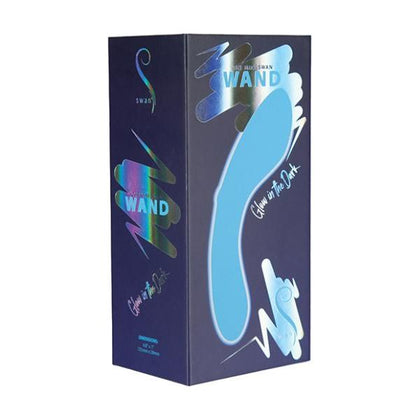 Swan X1 Mini Glow In The Dark Wand Vibrator - Unisex Full Body Pleasure - Blue