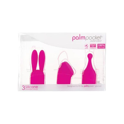Introducing the Palm Power Palm Pocket Extended Accessories - 3 Silicone Heads Pink: The Ultimate Pleasure Experience for Intimate Moments