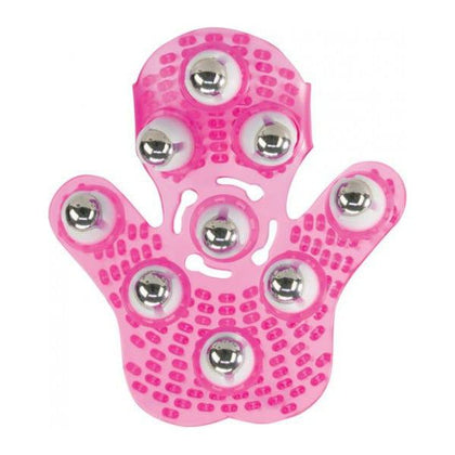 BMS Factory Roller Balls Massager Pink Massage Glove - Relaxation Tool for Neck, Arms, Shoulders, and Legs