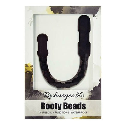 Rechargeable PowerFlex Booty Beads - Model RB-200X - Unisex Anal Pleasure Toy - Black - Adult Naughty Store