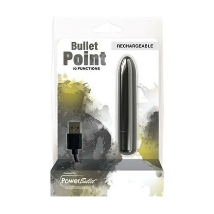 PowerBullet Rechargeable Bullet Point Vibrator - Model BP-10 - Unisex - Targeted Pleasure - Black