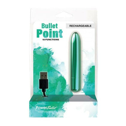 PowerBullet Rechargeable Bullet - Model PB-10F Teal - Unisex - Targeted Pleasure - 10 Functions - Adult Naughty Store