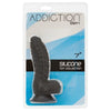 Addiction Ben 7-Inch Black Silicone Ribbed Dildo with Balls - Ultimate Pleasure for Couples