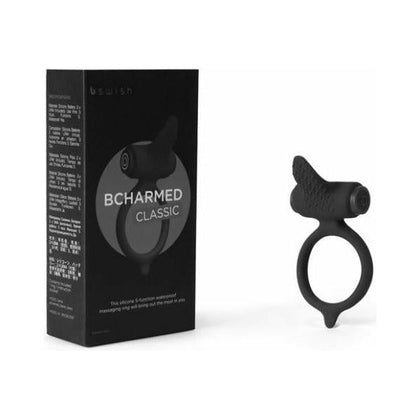 Bcharmed Classic Vibrating Cock Ring - Model BC-VR001 - Male Pleasure Toy - Black