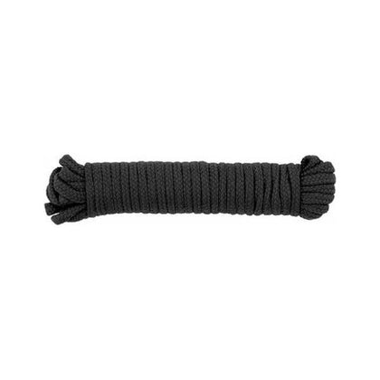 Spartacus Bondage Rope - 33ft Black: Luxurious Cotton Restraint for Beginners, Model SR-33, Unisex, Sensual Pleasure