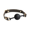 Spartacus Silicone Ball Gag - Model 43mm - Brown Leather Strap - Unisex - Pleasure Enhancer - Brown