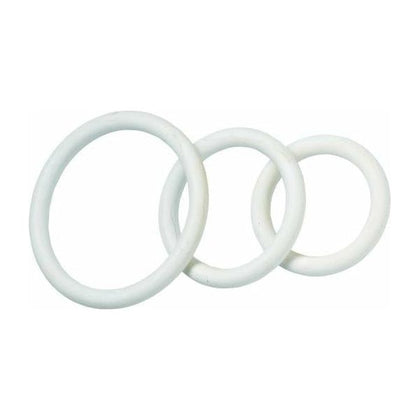 Spartacus Nitrile C Ring Set - White: Durable and Skin-Safe Cock Rings for Enhanced Pleasure