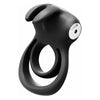 Thunder Rechargeable Vibrating Dual Cock Ring Black - The Ultimate Pleasure Enhancer for Men - Adult Naughty Store