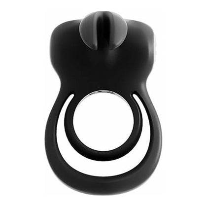 Thunder Rechargeable Vibrating Dual Cock Ring Black - The Ultimate Pleasure Enhancer for Men