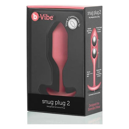 b-Vibe Weighted Snug Plug 2 - Model 114G - Coral - Unisex Anal Pleasure Sex Toy - Adult Naughty Store