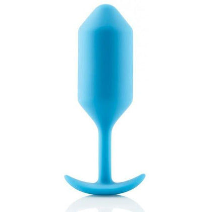 B-Vibe Snug Plug 3 Weighted Silicone Anal Plug for Sensual Fullness - Teal Blue